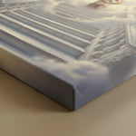 Personalized Pet Memorial Canvas - Stairway to Heaven Angel Dog Portrait