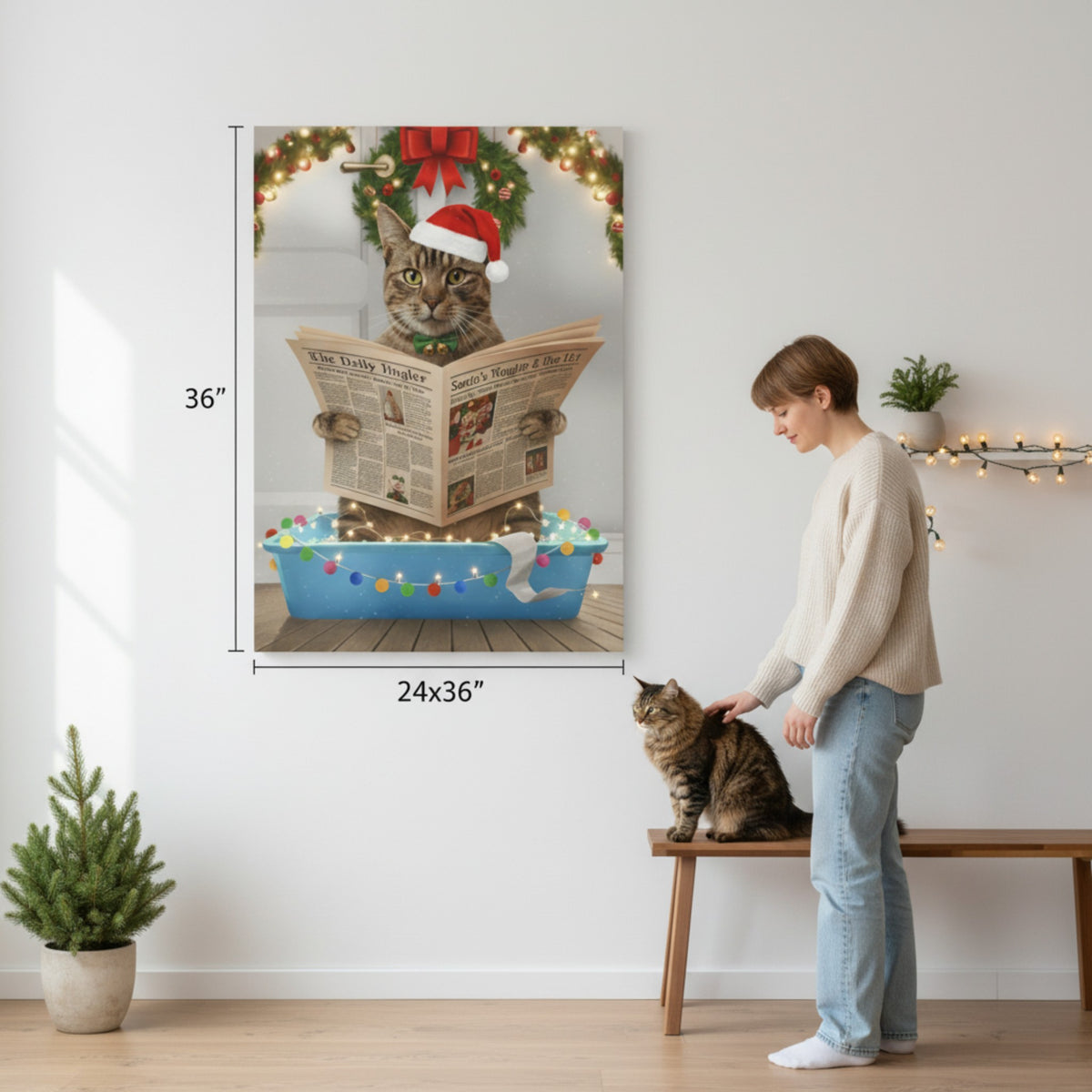 Personalized Pet Reading Newspaper Art Print