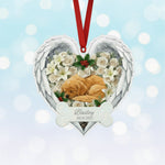 Personalized Pet Loss Angel Wings Ornament | Custom Photo Dog Memorial Keepsake