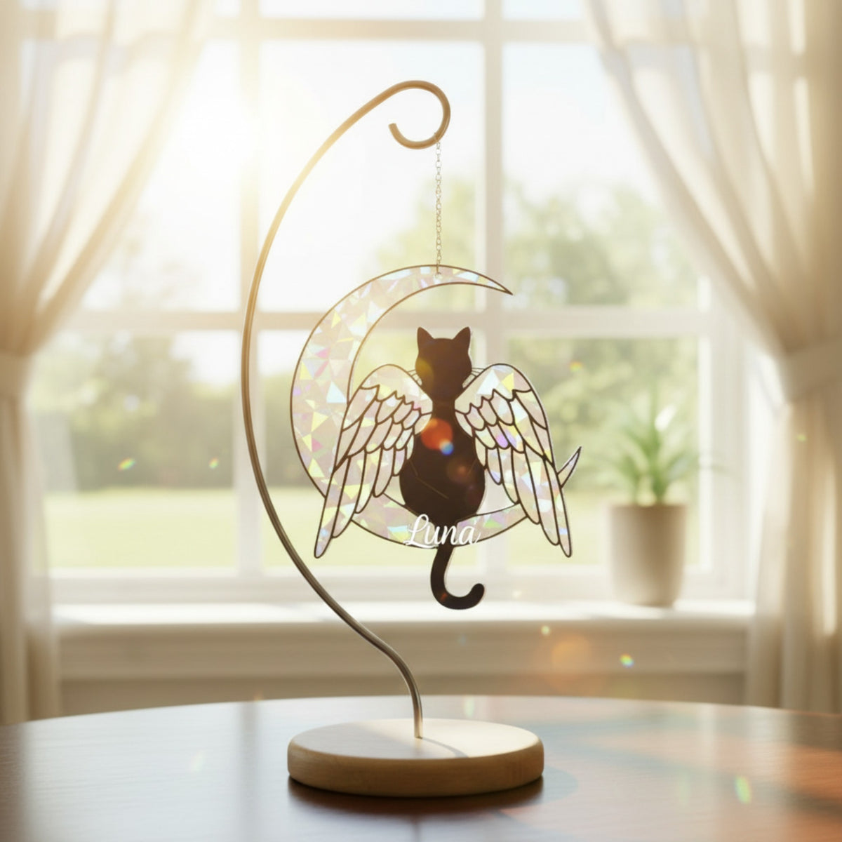 Custom Cat Memorial Moon Ornament