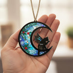 Pet Name Angel Moon Ornament Suncatcher