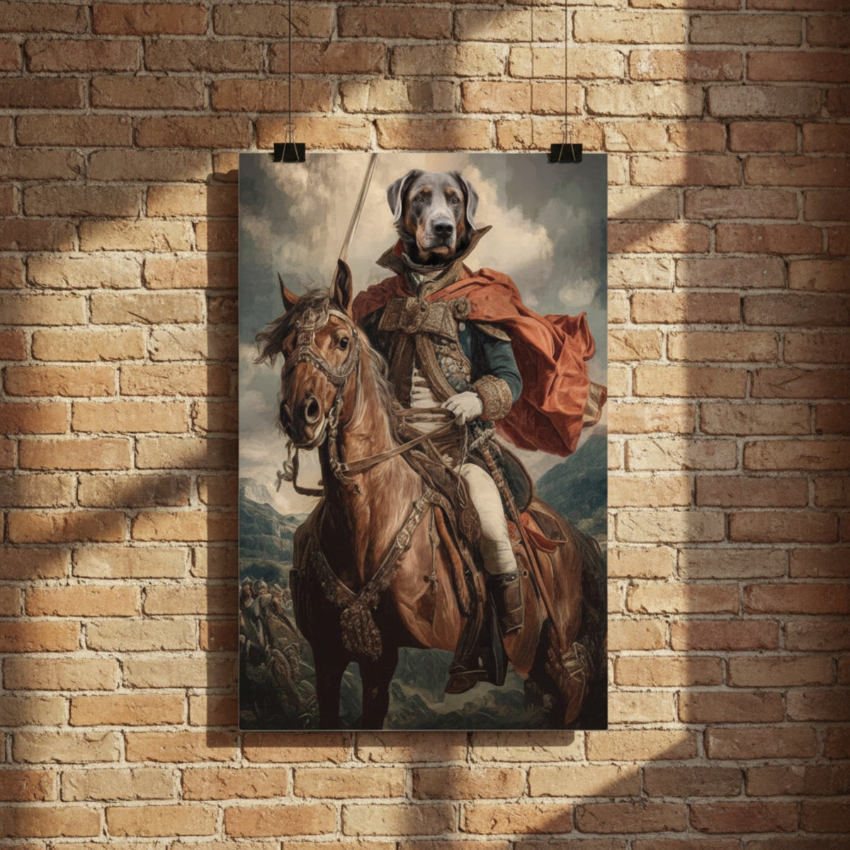 Pet Loss Keepsake Art - Personalized Military Dog Portrait Canvas Print