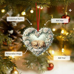 Personalized Pet Loss Memorial Ornament | Custom Photo Heart Wreath Sympathy Gift