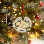 Sleeping Pet Angel Christmas Ornament with Custom Name | Dog Remembrance Gift