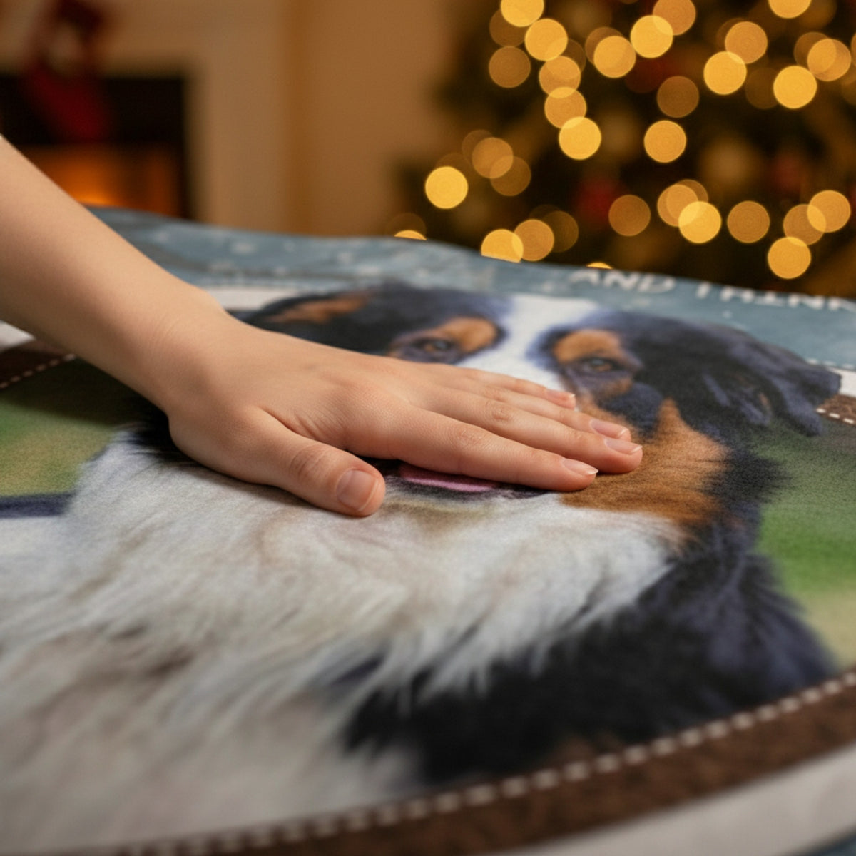 Personalized Pet Remembrance Comfort Blanket - Winter Snow Design Custom Gift