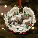 Sleeping Pet Angel Christmas Ornament with Custom Name