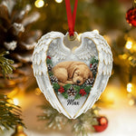 Personalized Pet Loss Angel Wings Ornament | Custom Photo Dog Memorial Keepsake