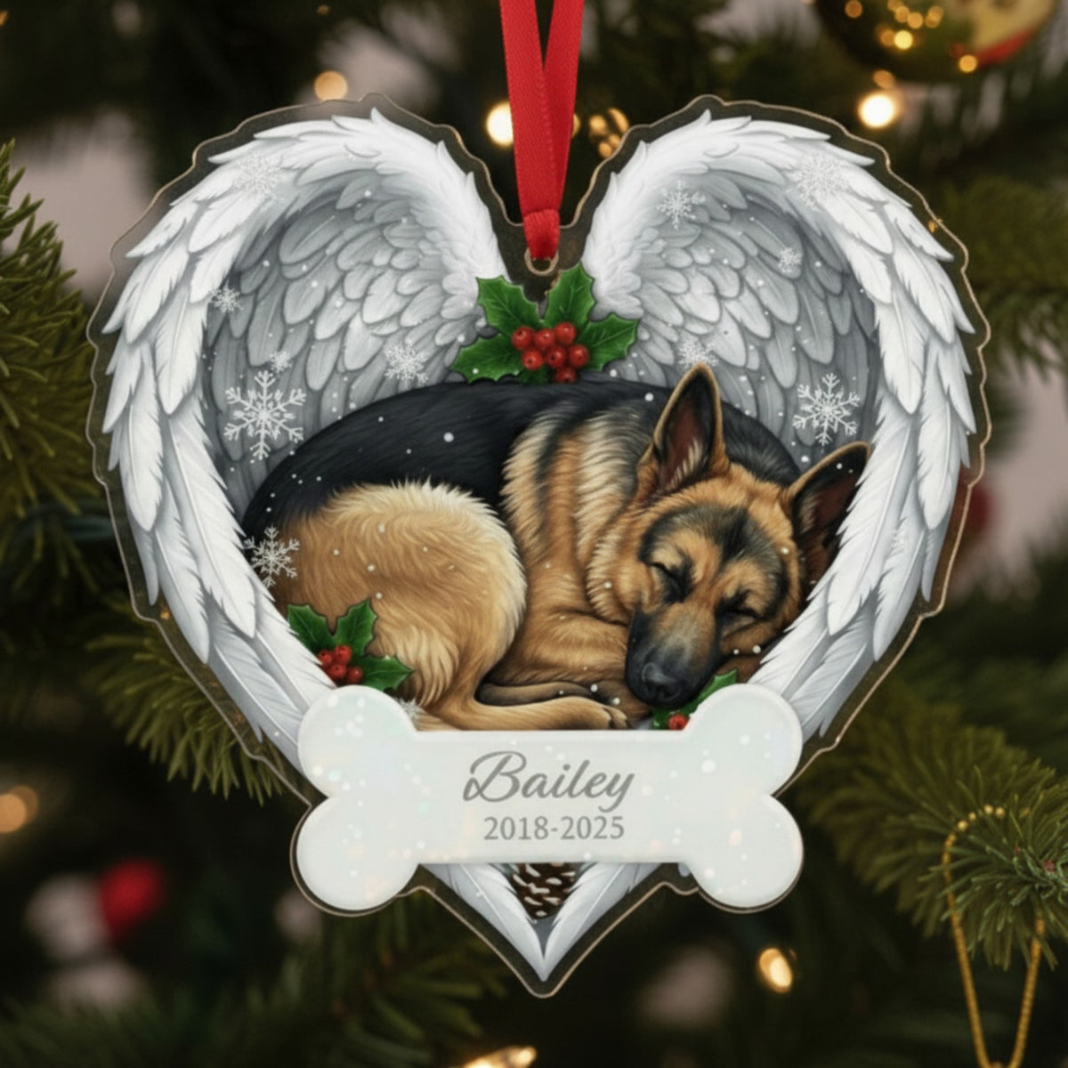 Sleeping Pet Angel Ornament for Dog Owners | Personalized Sympathy Gift for Pet Loss