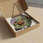 Snail Family Personalized Stained Glass Suncatcher – Custom Gift for Grandma