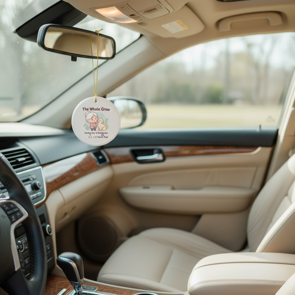 The Whole Crew Personalized Ceramic Ornament for Grandparents
