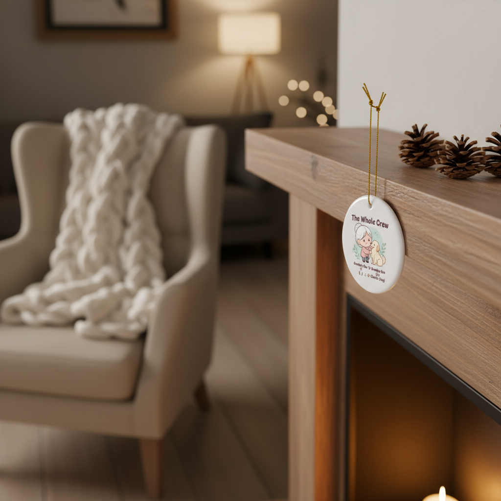 The Whole Crew Personalized Ceramic Ornament for Grandparents