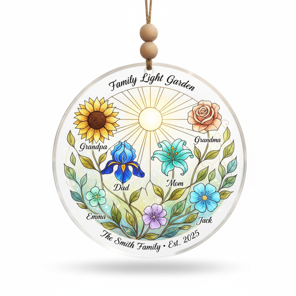 Family Garden Personalized Acrylic Ornament for Family