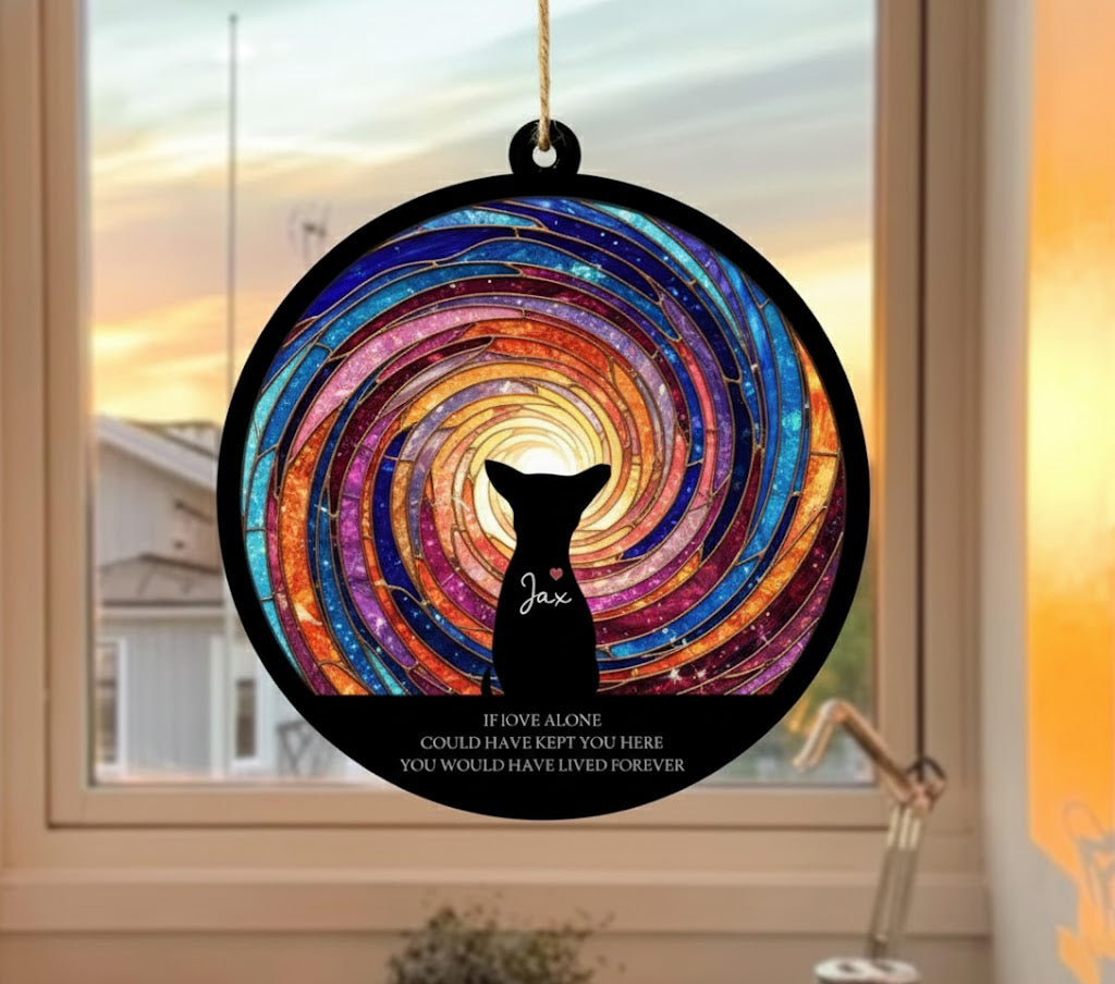 Galaxy Pet Memorial Suncatcher for Pet Lovers – Custom Name