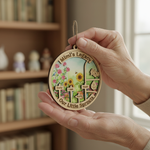 Garden Legacy Wooden Ornament for Grandma or Nana – Personalized Grandkids Name Family Keepsake