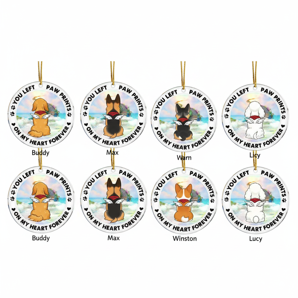 Memorial Rainbow Bridge Ornament for Pet Lovers – Custom Name Acrylic Keepsake