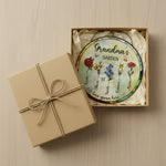 Birth Flower Garden Stained Glass Suncatcher Ornament for Grandma – Personalized Month Bloom Window Keepsake