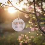 Birth Flower Ceramic Ornament for Grandma – Personalized Grandkids Name Garden Keepsake