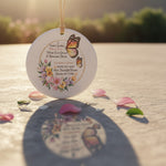 Butterfly Garden Ceramic Ornament for Nana – Personalized Floral Love and Memory Keepsake
