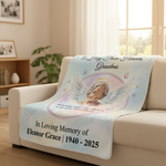 Custom Photo Grandma Memorial Blanket | Sympathy Gift