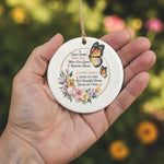 Butterfly Garden Ceramic Ornament for Nana – Personalized Floral Love and Memory Keepsake