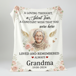 Custom Photo Grandma Memorial Blanket | Sympathy Gift