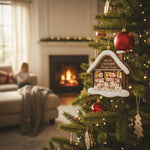 Personalized Family Snowman House Christmas 3 Layered Wooden Ornament