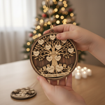 Personalized 3-Layer Double-Sided Wooden Ornament Family Christmas Tree