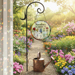 Birth Flower Garden Stained Glass Suncatcher Ornament for Grandma – Personalized Month Bloom Window Keepsake