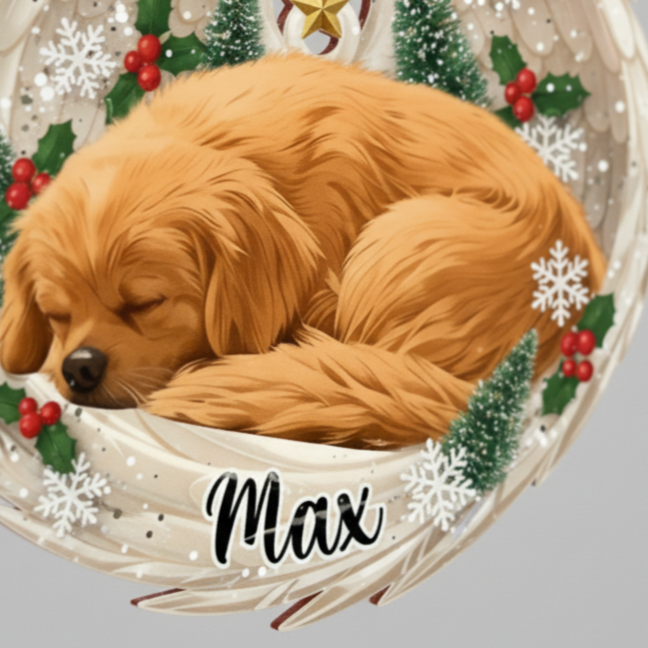 Memorial Angel Wings Ornament for Pet Lovers – Custom Photo Acrylic Keepsake
