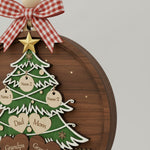 Custom Family Christmas Tree 3-Layer Double-Sided Wooden Ornament