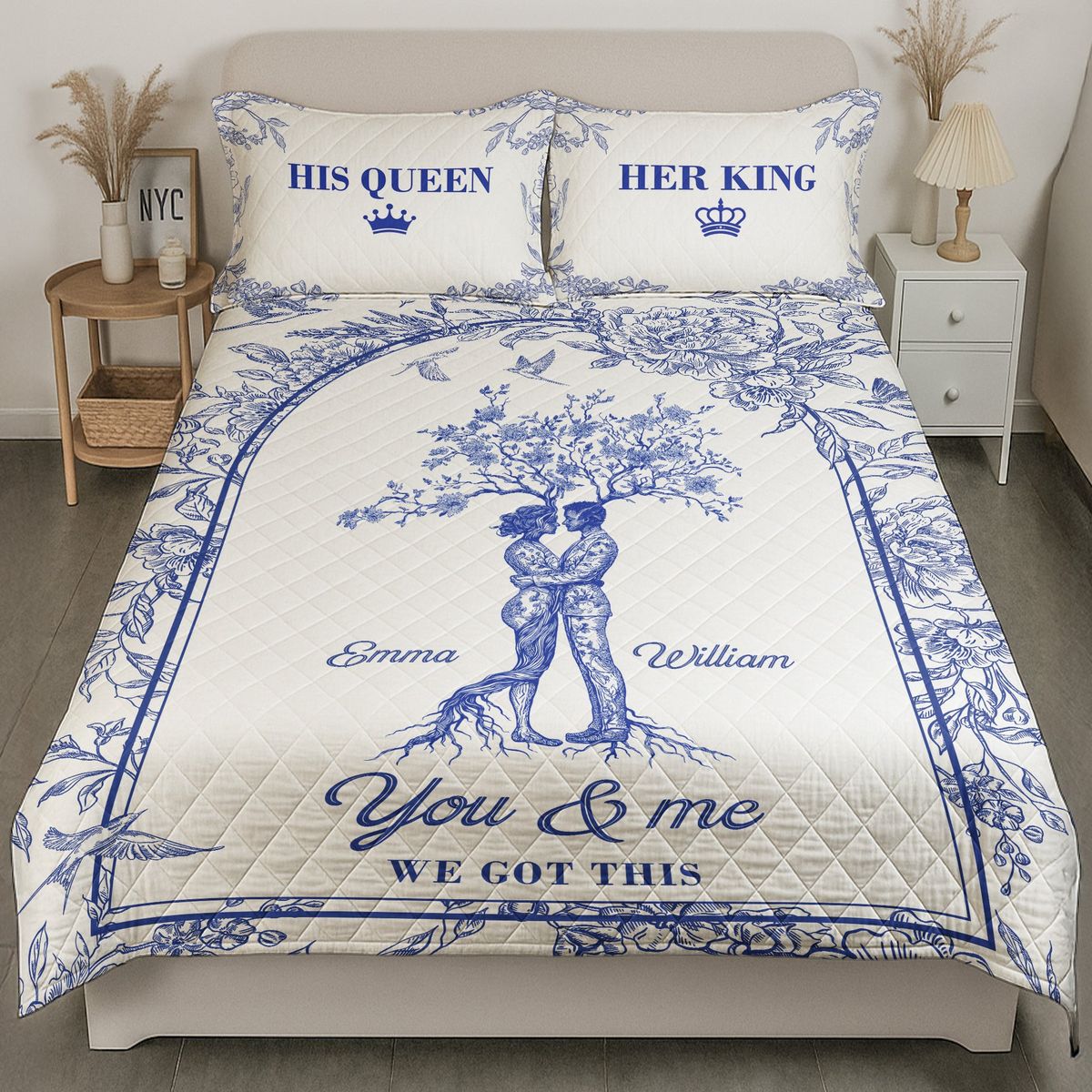 You & Me We Got This Bedding Set, Custom Quilt Set