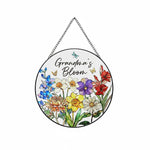 Mother’s Day Stained Glass Suncatcher Ornament for Grandma – Personalized Garden Bloom Keepsake