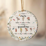 Birth Flower Ceramic Ornament for Mom and Grandma – Personalized Generational Garden Keepsake