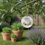Floral Garden Ceramic Ornament for Grandma – Personalized Name and Year Memory Keepsake