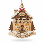 Personalized Family House Christmas 3 Layered Wooden Ornament