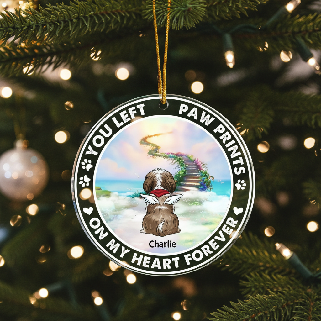 Memorial Rainbow Bridge Ornament for Pet Lovers – Custom Name Acrylic Keepsake