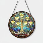 Personalized Family Tree Stained Glass Suncatcher