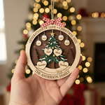 Personalized Generations of Love Christmas 3 Layered Wooden Ornament