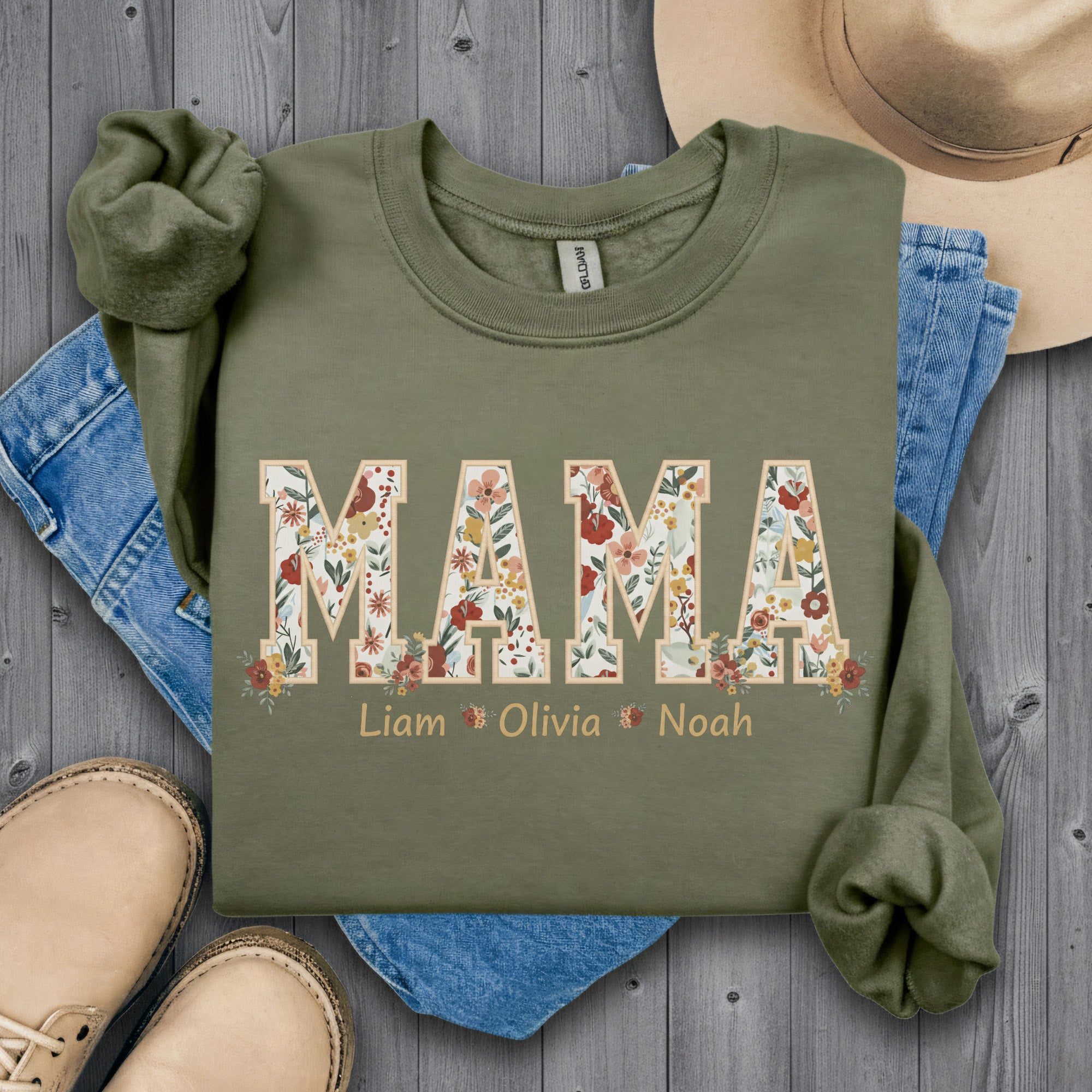 MAMA Floral Personalized Sweatshirt