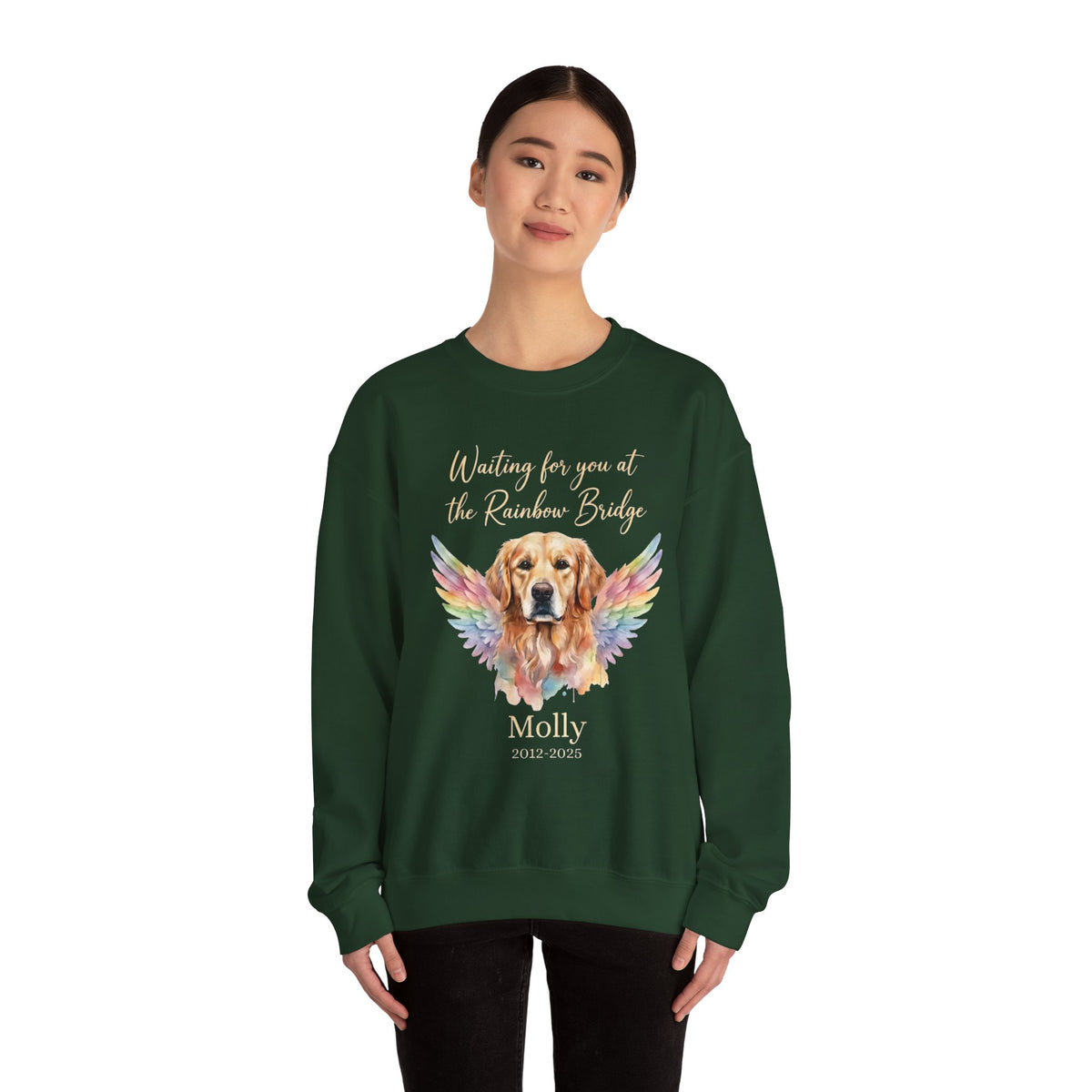 Rainbow Bridge Dog Memorial Sweatshirt – Personalized Portrait