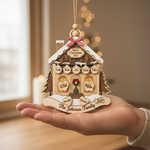 Personalized Family House Christmas 3 Layered Wooden Ornament