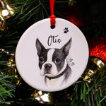 Personalized Watercolor Pet Photo Ceramic Ornament