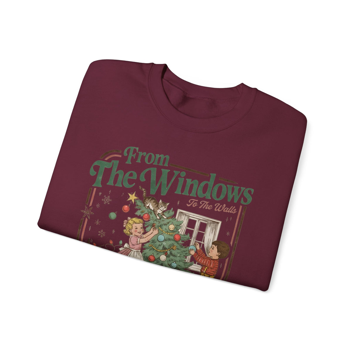 Vintage Christmas “Deck These Halls” Sweatshirt – From The Windows Holiday Crewneck
