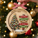 Personalized Family Christmas Signpost 3-Layer Double-Sided Wooden Ornament