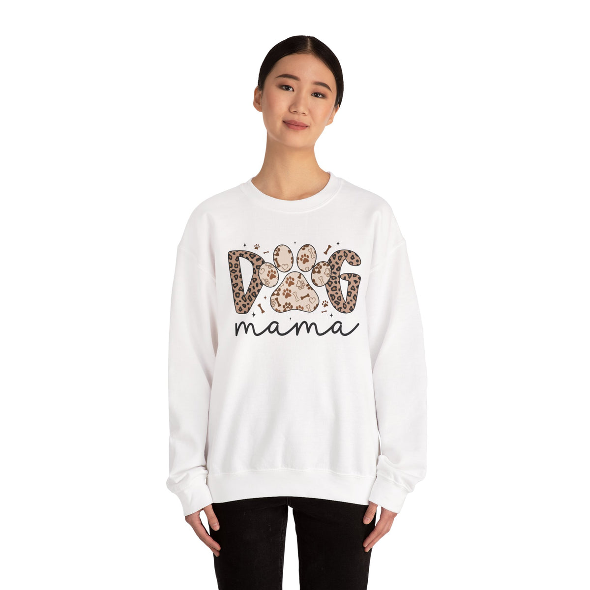 Dog Mama Paw Print Sweatshirt for Dog Lovers