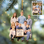 Custom Christmas Family Photo Acrylic Ornament for Multi-Generation Family