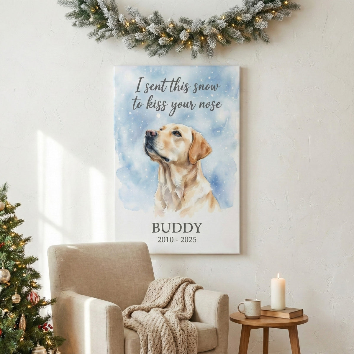 Snow to Kiss Your Nose PersonalizedDog Memorial Canvas/ Poster