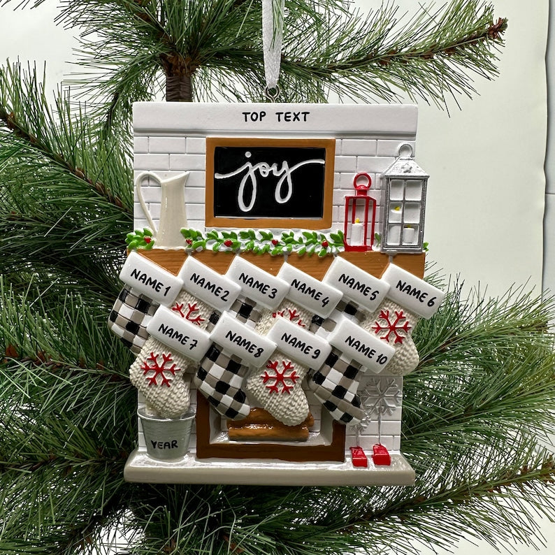Personalized Family Stockings Acrylic Ornament
