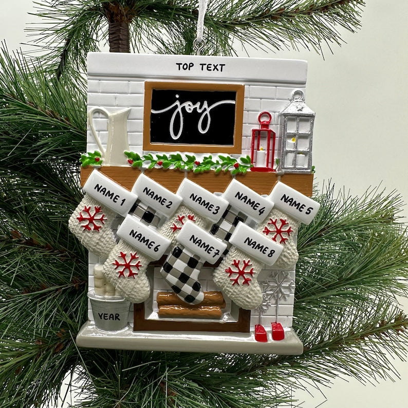 Personalized Family Stockings Acrylic Ornament