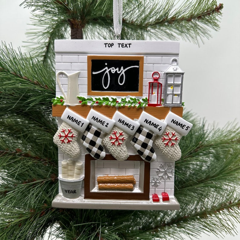Personalized Family Stockings Acrylic Ornament
